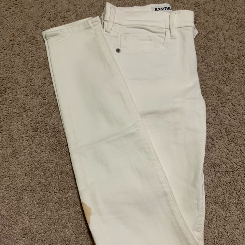White denim skinny jeans